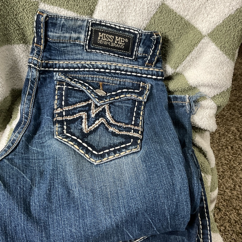Miss Me Women's Distressed Blue Boot Cut Jeans